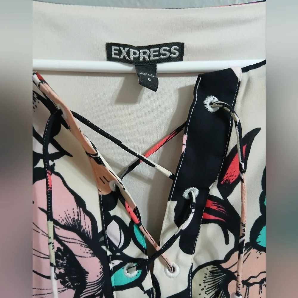 Express Multicolor Floral Mini‎ Dress